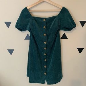 Off-the-shoulder Dress Green Sz S